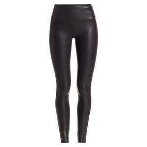 Spanx High-Rise Faux Leather Black Leggings Medium